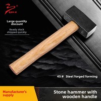 Marteau pour l'artisanat de la pierre Marteau forgé carré avec manche en bois Marteau lourd industriel Odm Hickory Wood 1 an.