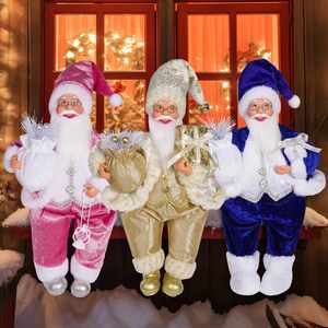 Figurine de Père Noël de 12 pouces en position assise, poupée de Père Noël, objet de décoration pour fenêtre, cadeau de Noël - Product Image 4
