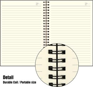 4 quaderni A5 a spirale di alta qualità con copertina in PVC/PP, blocchi a righe per studenti e uso scolastico - Product Image 5