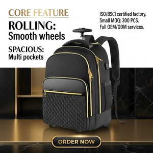 Sac à dos à roulettes grande capacité 40L, bagage cabine approuvé pour le transport aérien, sac à dos trolley unisexe, sac de voyage et d'école - Product Image 1