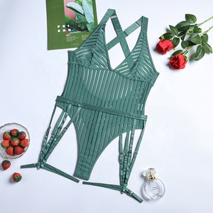 Body érotique confortable à séchage rapide pour femmes matures noir Lingerie Sexy dos nu sous-vêtements Sexy personnalisables en V profond - Product Image 2