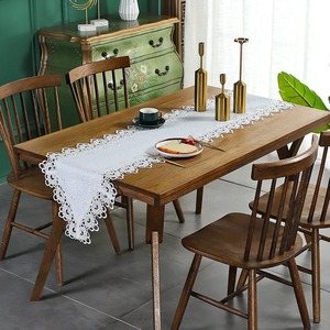 Trắng đám cưới ren hình chữ nhật Jacquard bảng <span class=keywords><strong>runner</strong></span> chất lượng cao thêu cutwork bảng vải tùy chỉnh với logo - Product Image 2