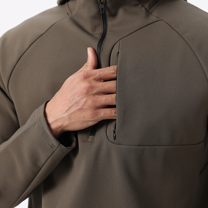 Felpa Sportiva da Uomo con Cappuccio e Zip Personalizzabile, Pullover Autunnale in Tessuto Intrecciato con Tasca Tinta Unita OEM&ODM - Product Image 4