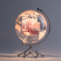 Globo Terráqueo Iluminado de 8 Pulgadas con Base de Metal, Regalo, Globo Geográfico de Escritorio para el Hogar u Oficina, Globo Coleccionable