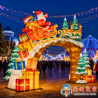 Lanterne en soie LED Père Noël pour décoration extérieure |   Décoration de Noël géante illuminée pour festival