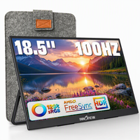 Moniteur portable 18,5 pouces FHD 100 Hz, design mural, rapport de contraste 1000:1, luminosité 300 cd, panneau IPS HDR, USB C