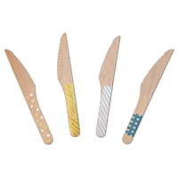 Couverts jetables en bois taille standard, écologiques, en bouleau, ensemble couteau-fourchette-cuillère, fournitures en gros pour café et bistro, 16 cm