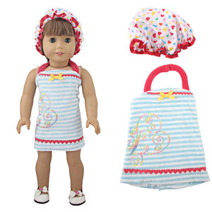 Vêtements de poupée MSYO, <span class=keywords><strong>peignoir</strong></span> et bonnet de douche, vêtements pour bébé, accessoires pour poupées, vêtements pour poupées de 45 cm - Product Image 1