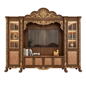 Premium <b>Teak</b> Wood Hand-Carved Baroque Living Room Furniture Luxury French Style Handcarved Wooden <b>TV</b> Cabinet <b>TV</b> <b>Stand</b> London - Product Image 3