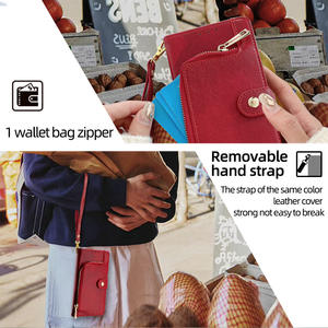 Funda de cuero con cremallera para teléfono 15 <span class=keywords><strong>Pro</strong></span> <span class=keywords><strong>Max</strong></span> 14 Plus <span class=keywords><strong>13</strong></span> 12 11 organizador de monedas fundas de teléfono móvil de lujo para Samsung S24 S23 A35 elegante - Product Image 4