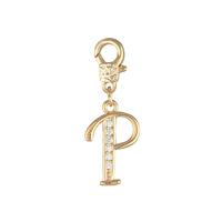 CHINTEN Breloques en alliage de cuivre plaqué or 18 carats de haute qualité pour la fabrication de colliers et bracelets avec initiales et 26 lettres de l'alphabet