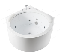 Baignoire de massage hydrothérapeutique haut de gamme et jacuzzi rond avec cascade et jets pour salle de bain d'angle