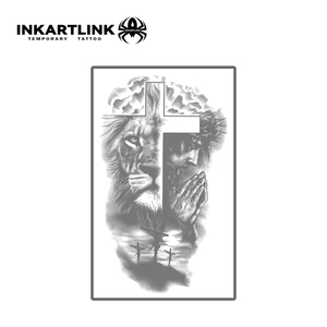 Adesivi per Tatuaggi INKARTLINK per il Corpo, Tatuaggi Temporanei con <span class=keywords><strong>Leone</strong></span>, Gesù, Croce, Impermeabili, Ecologici, Lunga Durata 15 Giorni, Confezione Convenienza - Product Image 3