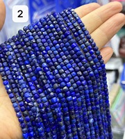 Perles cubiques facettées 4x4mm en améthyste, lapis-lazuli et émeraude naturelles pour la fabrication de bijoux