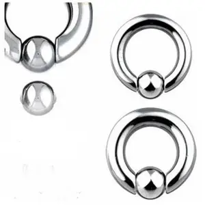<span class=keywords><strong>Piercing</strong></span> Labret de Acero Inoxidable BCR para Labio y Oreja, Anillo de Calibre <span class=keywords><strong>Grande</strong></span> con Bola Cativa, Anillo PA con Mecanismo de Resorte - Product Image 1