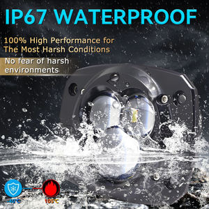 Faro Delantero LED de 3 Pulgadas para Motocicleta, Doble Color Blanco y Amarillo, Sistemas de Iluminación Automática, Luz Alta y Baja, 3 Lentes, Luces Auxiliares para Moto - Product Image 3