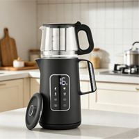 Bouilloire à double paroi 1,7 L + Pot à thé en verre 1,0 L, ensemble bouilloire électrique pour la maison