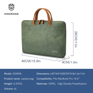 Nueva Llegada 2025: Maletín para Portátil Impermeable y Resistente, Verde, <span class=keywords><strong>15.6</strong></span> Pulgadas, para Negocios, con Espacio para Batería Externa y Carga, Personalizable - Product Image 2