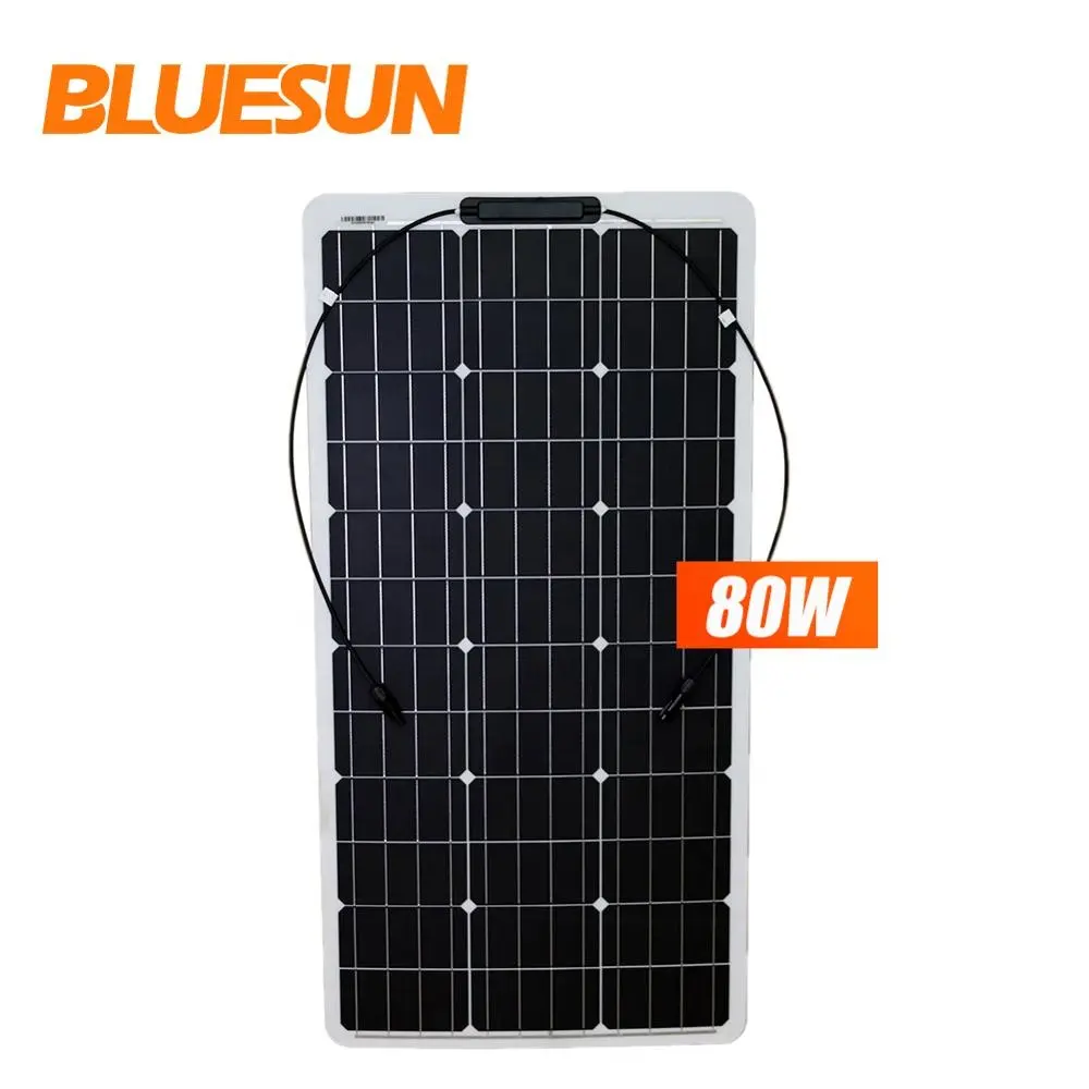 الأكثر شعبية لوحة طاقة شمسية s 80w 100w لوح طاقة شمسية شبه مرن لوحة طاقة شمسية المستخدمة في سقف السيارة