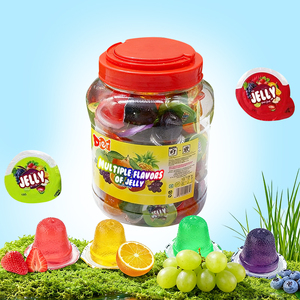 Dulces al por mayor etiqueta privada personalizada Halal surtido de frutas jalea tarros redondos pudín a granel Mini taza fruta jalea OEM/ODM - Product Image 1