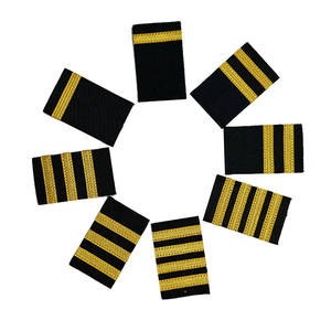 Alta calidad personalizada cinta de encaje dorado conjunto de uniforme de piloto de aviación rango charreteras insignias nuevo vestido charreteras Logo Decoración - Product Image 1