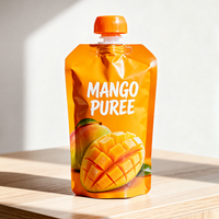 Pochette souple personnalisée avec bec verseur et bouchon pour jus de fruits, purée de fruits et aliments pour bébés – Sachet plastique à fond plat