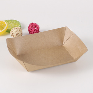 Customized Greaseproof Paper Food Serving Tray Boat Shape Chicken <b>Snack</b> Tray French Fries <b>Snack</b> <b>Box</b> - Product Image 5