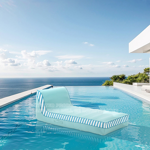 Chaise longue gonflable de luxe sur mesure OEM avec housse en tissu, canapé-lit gonflable de plage, chaise longue flottante pour le soleil - Product Image 2