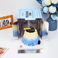 Boîte à gâteau isotherme écologique avec logo personnalisé, poignée, emballage alimentaire en papier pour pâtisseries, desserts, snacks, vente en gros