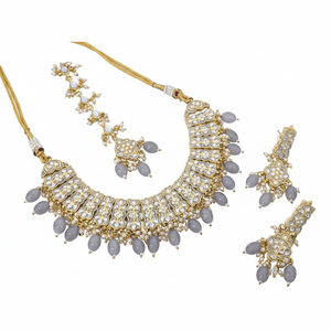 Designer Gold Plated Kundan Stone and Pearl Meenakari Necklace Set Artistic Fine Jewelry <b>Wedding</b> and Ethnic Party <b>Accessory</b> - Product Image 2