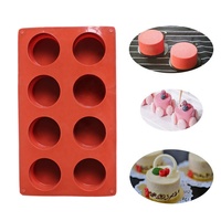Moule en silicone classique et populaire de qualité alimentaire, 8 cavités cylindriques 3D, pour glaçons, bonbons, chocolat, biscuits, mousses et gâteaux