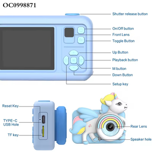 Jumon Ảnh Tự Sướng Trẻ Em Máy Ảnh Với Một Chân Máy HD Trẻ Em Video Kỹ Thuật Số Máy Ảnh Cho Trẻ Mới Biết Đi Với Phim Hoạt Hình Động Vật Mềm Silicone Bìa - Product Image 6