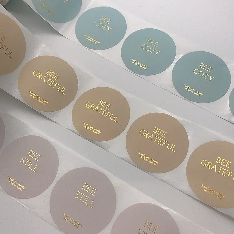 Hot Sell Clear Gold Foil Stickers Transparent Labels Custom Logo Label