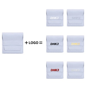 Eastsunshine ホットセール OEM カスタマイズロゴ 8x8cm フラップエンベロープ 高級マイクロファイバーレザー ジュエリーパッケージングポーチ 型押し加工付き - Product Image 5