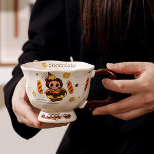 Zuo Mu Ceramic Cup With Handle 300Ml Kids Home Office Breakfast Coffee <b>Mug</b> <b>Reusable</b> Gift For Children And Adults - Product Image 3