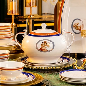 Vente chaude 60 pièces accessoires de cuisine de luxe européens ensembles de vaisselle en céramique - Product Image 3