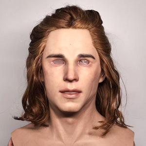 Masques réalistes en silicone pour cosplay, fabriqués directement en usine, avec cheveux, barbe et rides, pour <span class=keywords><strong>acteur</strong></span>, cosplay, travesti - Product Image 6