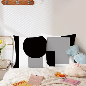 Geometrische kussenhoezen 45 x 45 cm, <span class=keywords><strong>set</strong></span> van 4, abstracte geometrische patchwork, zachte decoratieve vierkante kussenslopen voor bank en fauteuil - Product Image 4