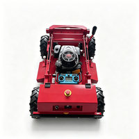 Livraison gratuite - Tondeuse à gazon télécommandée sur chenilles avec moteur à essence Loncin 224Cc 7Hp et lame tranchante