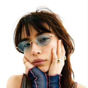 <span class=keywords><strong>Lunettes</strong></span> <span class=keywords><strong>de</strong></span> <span class=keywords><strong>soleil</strong></span> métalliques demi-cerclées ovales vintage 2026 avec verres dégradés en nylon fin électroplaqué pour femmes et hommes - Product Image 1