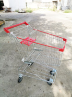Chariot de courses en maille DIKA TROLLEY A-210L avec roues en PU de 5 pouces, surface zinguée, poignée réglable pour usage intérieur