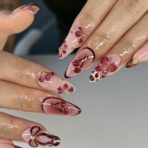 Vente en gros 3856 <span class=keywords><strong>ongles</strong></span> chic en amande avec design floral élégant <span class=keywords><strong>faux</strong></span> <span class=keywords><strong>ongles</strong></span> presse sur <span class=keywords><strong>ongles</strong></span> <span class=keywords><strong>ongles</strong></span> artificiels personnaliser - Product Image 1