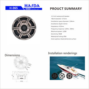 ลำโพงกันน้ำทางทะเลขนาด 6.5 นิ้ว H-065Q ลดราคาขายอุปกรณ์ทางทะเล - Product Image 6