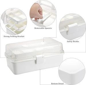 XinyiArt Caja Organizadora de 3 Capas Blanca para Suministros de Costura, Medicamentos, Herramientas, Manualidades y Arte - Product Image 4