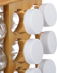 Estante para Especias de Bambú de Doble Nivel y Rotación de 360 Grados de Alta Calidad Addreen, Ahorra <span class=keywords><strong>Espacio</strong></span> en la Cocina, Capacidad para 32 Frascos de Especias - Product Image 3