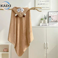 Kids Hooded Bath Towel, Cute Animal Poncho Towel Absorbent Wrap for Toddler Shower