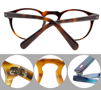Sunray Nouveaux produits Lunettes rondes rétro Monture unisexe Lunettes Plaque Frame Stripes Colorful Splicing Optique Lunettes Sunray