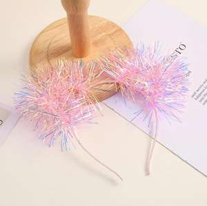 Bandeau d'oreille de chat en paillettes métalliques, coiffe laser rave, fête holographique, serre-tête, accessoires de photographie pour Noël, anniversaire - Product Image 4