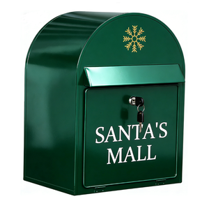 Boîte aux lettres murale vintage personnalisée en fer, décorative de Noël, en métal, avec affichage latéral pour jardin extérieur - Product Image 2