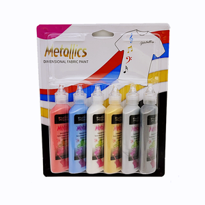 Pinturas Acrílicas Metálicas Paintway, 6 Colores, 37 ml, Modelo 16905, para Proyectos de Bricolaje, Textiles, Ropa, <span class=keywords><strong>Camisetas</strong></span>, Jeans, Bolsas, Lavadoras, Secadoras - Product Image 1